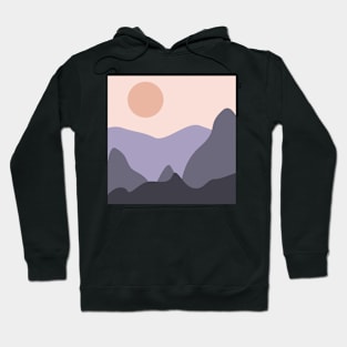 Retro Abstract Mountain and Desert at Dusk Vibes Hoodie